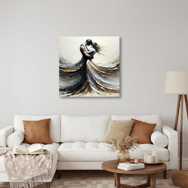 Quadro su tela – Danza in toni dorati
