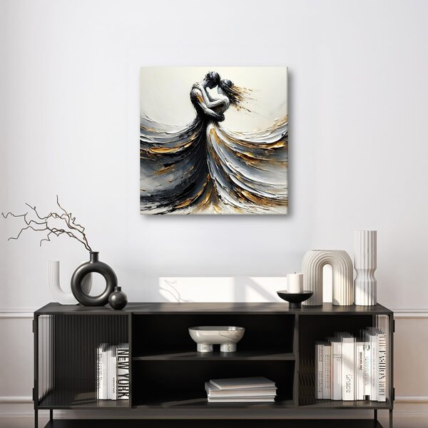 Quadro su tela – Danza in toni dorati