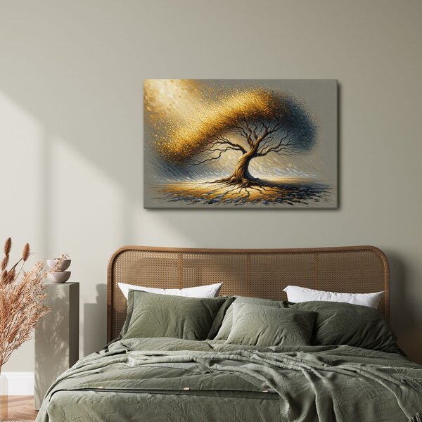 Quadro su tela – Albero della vita dorato nel vento