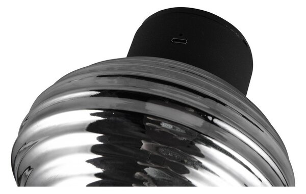 Lampada da parete LED grigio scuro in vetro con ricarica USB ø 15,5 cm Earl – Reality