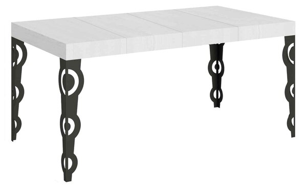 Tavolo Allungabile 120/224x90x77 cm Karamay Premium Bianco Frassino