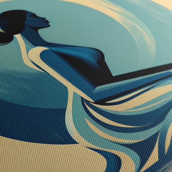 Quadro su tela – Donna meditativa in blu