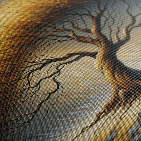 Quadro su tela – Albero della vita dorato nel vento