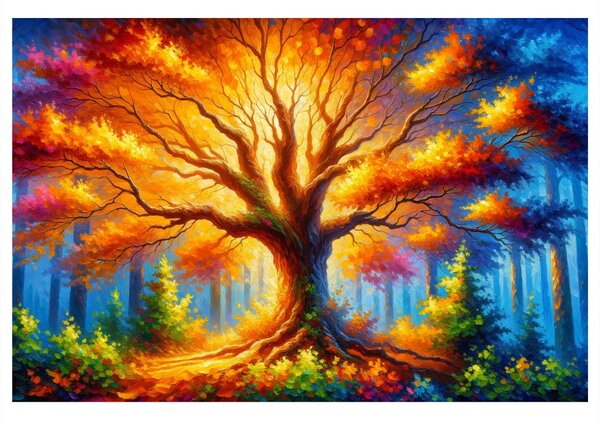 Quadro su tela – Maestoso albero della vita nel bosco
