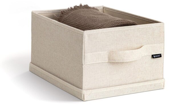 Scatola con coperchio beige in tessuto 27x36x19 cm Soft Storage Small – Bigso