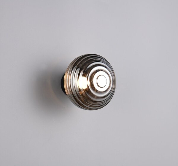 Lampada da parete LED grigio scuro in vetro con ricarica USB ø 15,5 cm Earl – Reality