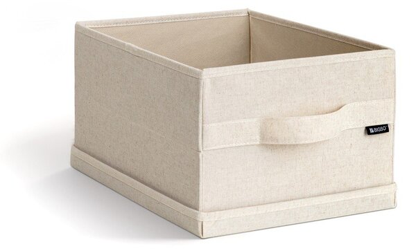 Scatola con coperchio beige in tessuto 27x36x19 cm Soft Storage Small – Bigso