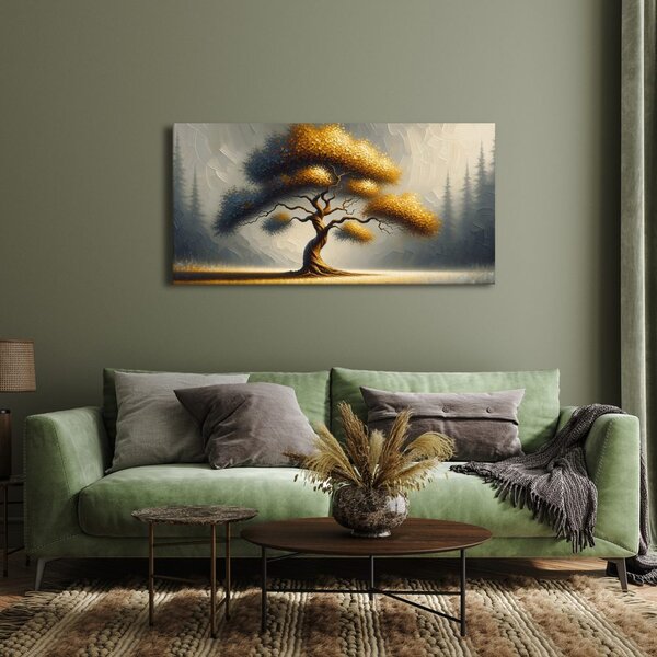 Quadro su tela – Albero della vita dorato sul campo
