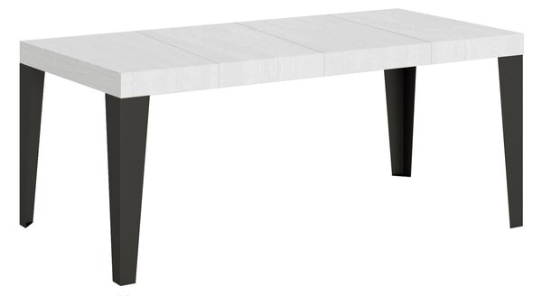 Tavolo Allungabile 90/246x90x77 cm Flame Premium Bianco Frassino