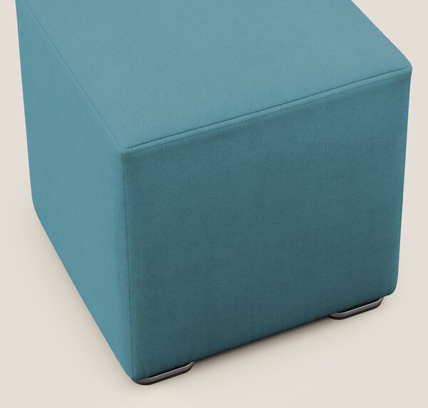Cube pouf in tessuto morbido impermeabile T02 azzurro