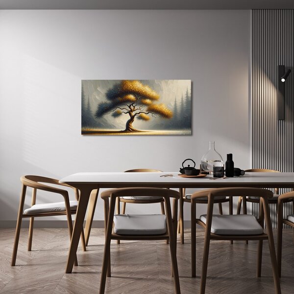 Quadro su tela – Albero della vita dorato sul campo