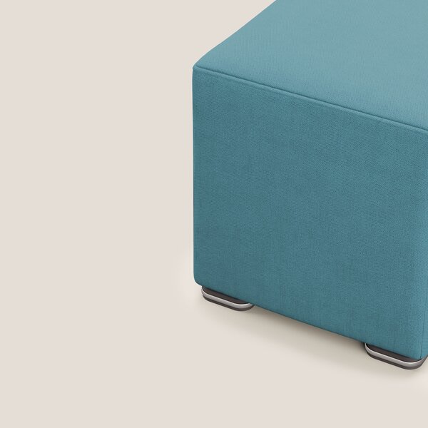 Cube pouf in tessuto morbido impermeabile T02 azzurro