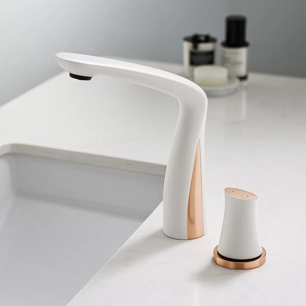 Miscelatore monocomando per lavabo – Adatto per acqua calda e fredda – Montaggio monoblocco – Montaggio a incasso – Corpo in acciaio inossidabile – Colore: bianco
