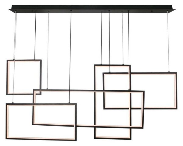 V-TAC VT-7923 Lampadario LED a sospensione dimmerabile rettangoli e quadrati sospesi 45W dal Design Moderno 120cm Coloro nero 3000K - 15344
