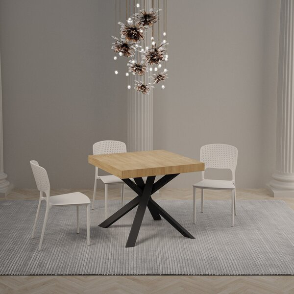 Tavolo Allungabile 90/194x90x77 cm Clerk Premium Quercia Natura