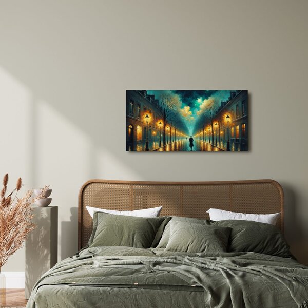 Quadro su tela – Strada romantica con lampioni