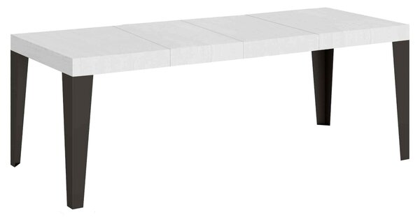 Tavolo Allungabile 160/264x90x77 cm Flame Premium Bianco Frassino