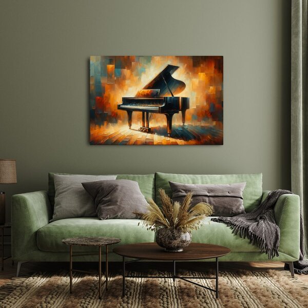 Quadro su tela – Pianoforte nella luce dell'arte