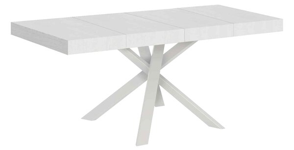 Tavolo Allungabile 90/194x90x77 cm Clerk Premium Bianco Frassino