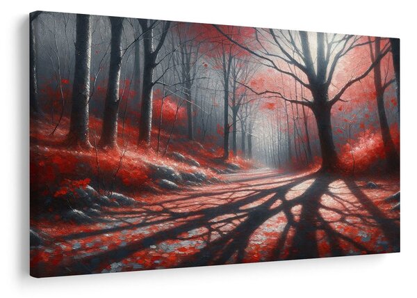 Quadro su tela – Sentiero nel bosco rosso