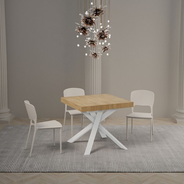Tavolo Allungabile 90/194x90x77 cm Clerk Premium Quercia Natura