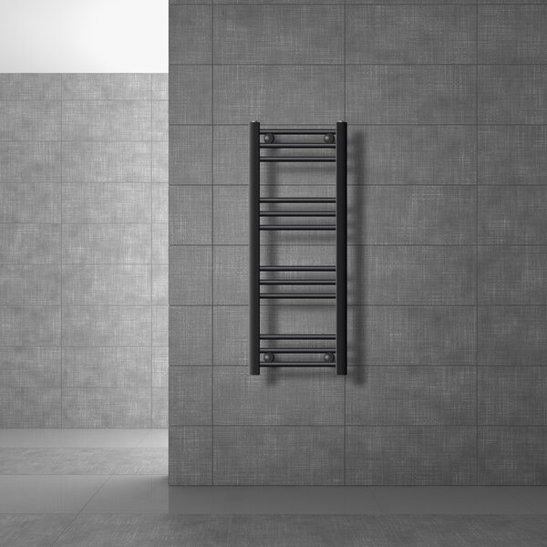 LuxeBath radiatore bagno Sahara - 300 x 800 mm - antracite - diritto con attacco laterale - radiatore scaldasalviette asciugacapelli, senza elemento riscaldante