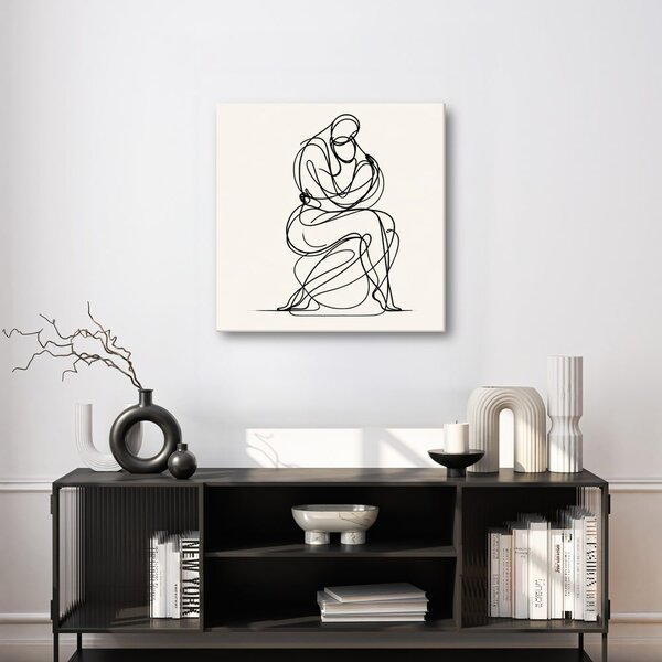 Quadro su tela – Sagoma pensierosa in curve