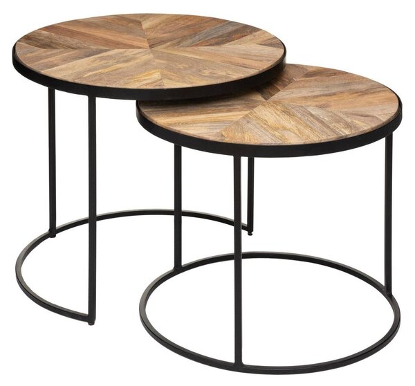 Set di tavolini Basile, piani in legno