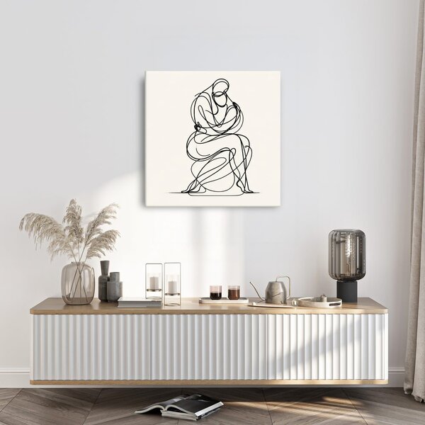 Quadro su tela – Sagoma pensierosa in curve