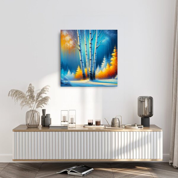 Quadro su tela – Tranquillità del bosco sotto la neve