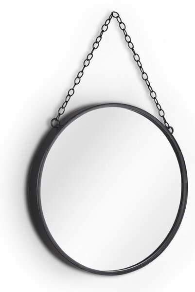 Specchio da Parete 25,5x25,5x2,5 cm in Metallo Greta Nero