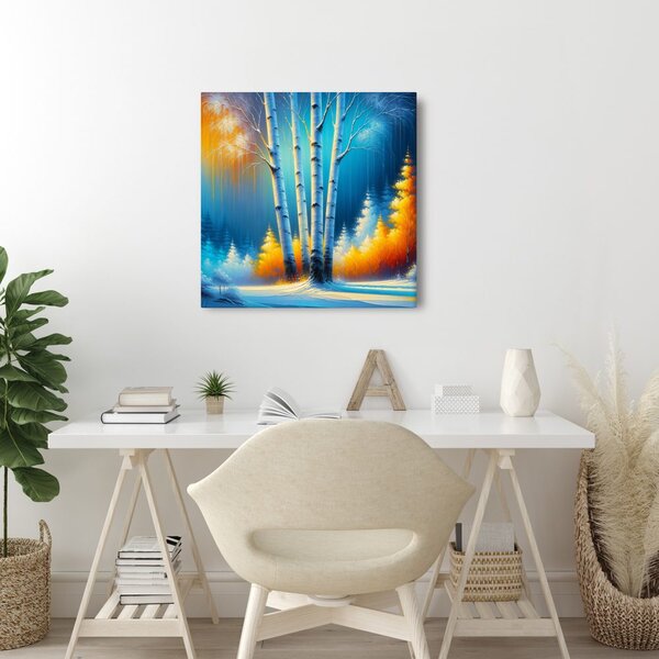 Quadro su tela – Tranquillità del bosco sotto la neve