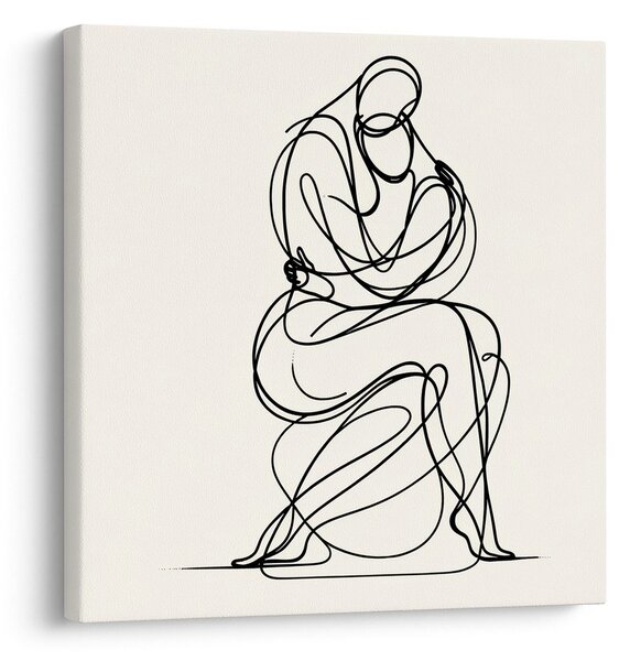 Quadro su tela – Sagoma pensierosa in curve
