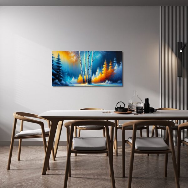 Quadro su tela – Betulle nella foresta invernale