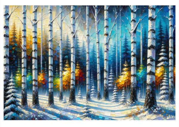 Quadro su tela – Incanto della foresta invernale