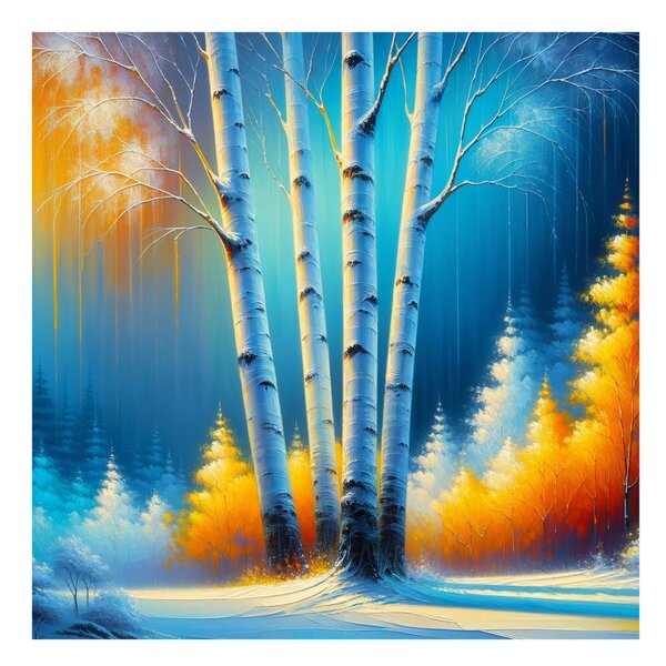 Quadro su tela – Tranquillità del bosco sotto la neve