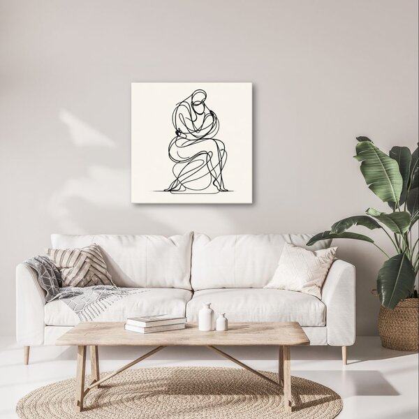 Quadro su tela – Sagoma pensierosa in curve