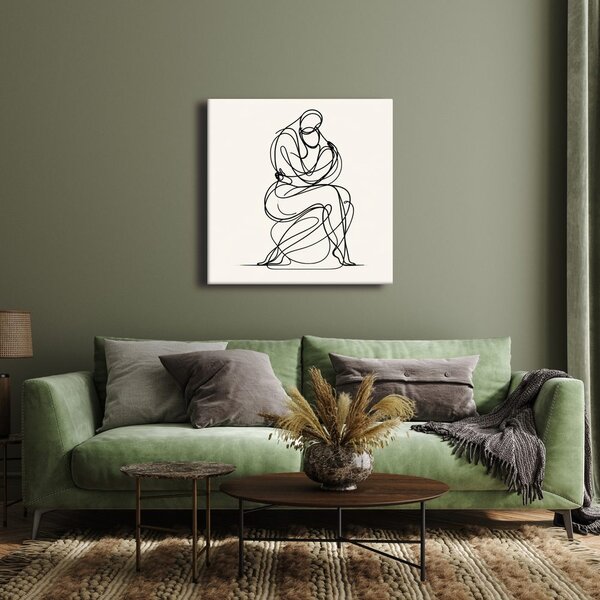 Quadro su tela – Sagoma pensierosa in curve