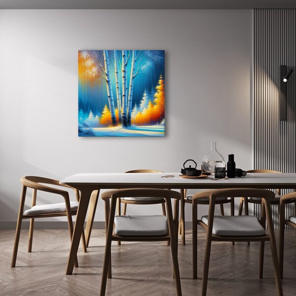 Quadro su tela – Tranquillità del bosco sotto la neve