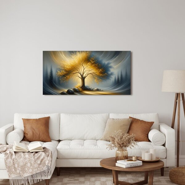 Quadro su tela – Albero della vita magico nella nebbia