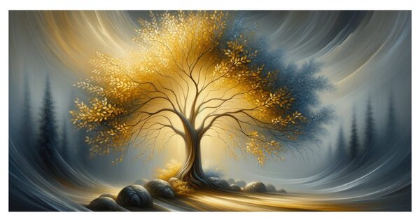 Quadro su tela – Albero della vita magico nella nebbia