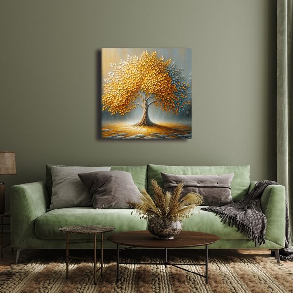 Quadro su tela – Albero della vita dorato in autunno