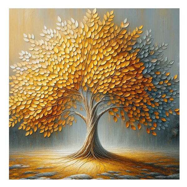 Quadro su tela – Albero della vita dorato in autunno