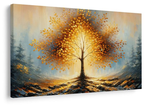 Quadro su tela – Albero della vita nel bosco autunnale