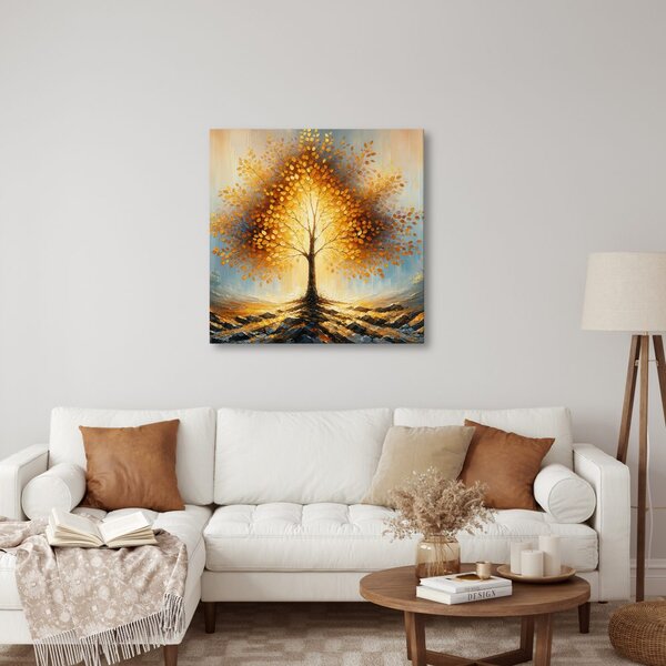 Quadro su tela – Albero della vita splendente nella nebbia