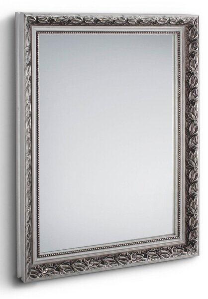 Specchio da Parete 55x70x3,5 cm in Legno Tanja Argento