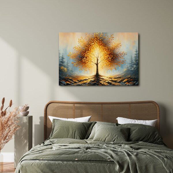 Quadro su tela – Albero della vita nel bosco autunnale