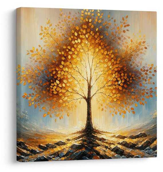 Quadro su tela – Albero della vita splendente nella nebbia