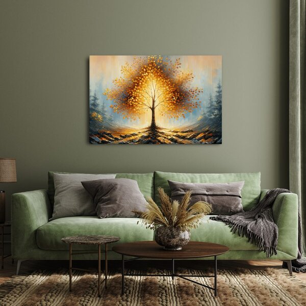 Quadro su tela – Albero della vita nel bosco autunnale