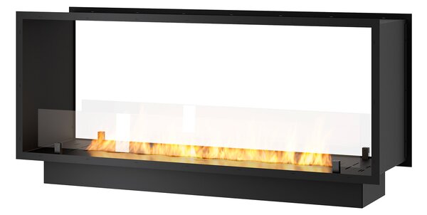 Camino a Bioetanolo da Incasso 123,5x58,5x35 cm Bifacciale 2 Side 1200 Slim Nero con Vetro